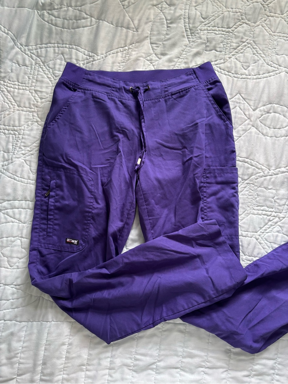 Purple Drawstring Scrub Pants